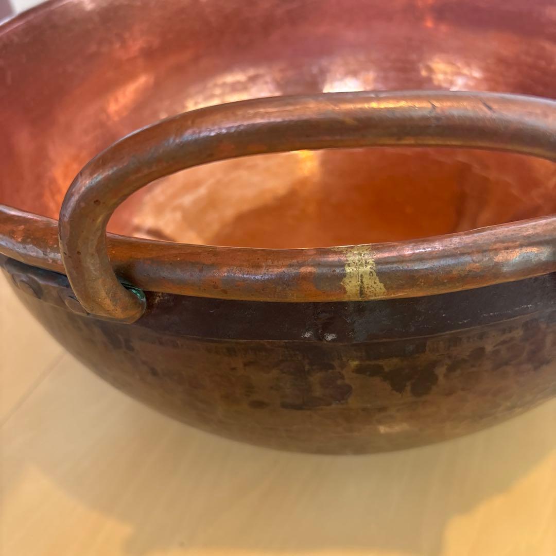 銅鍋　両手鍋 カスタードクリーム　餡練り