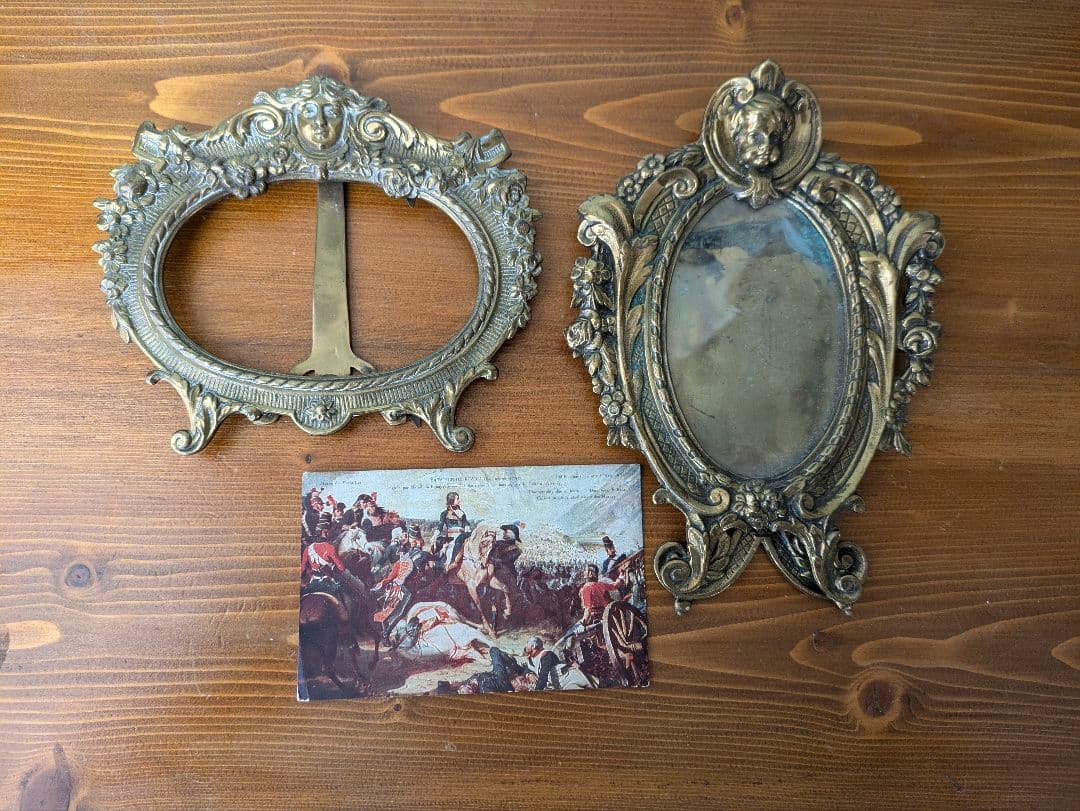 フランス、アンティーク、フォトフレーム、エンジェル、額