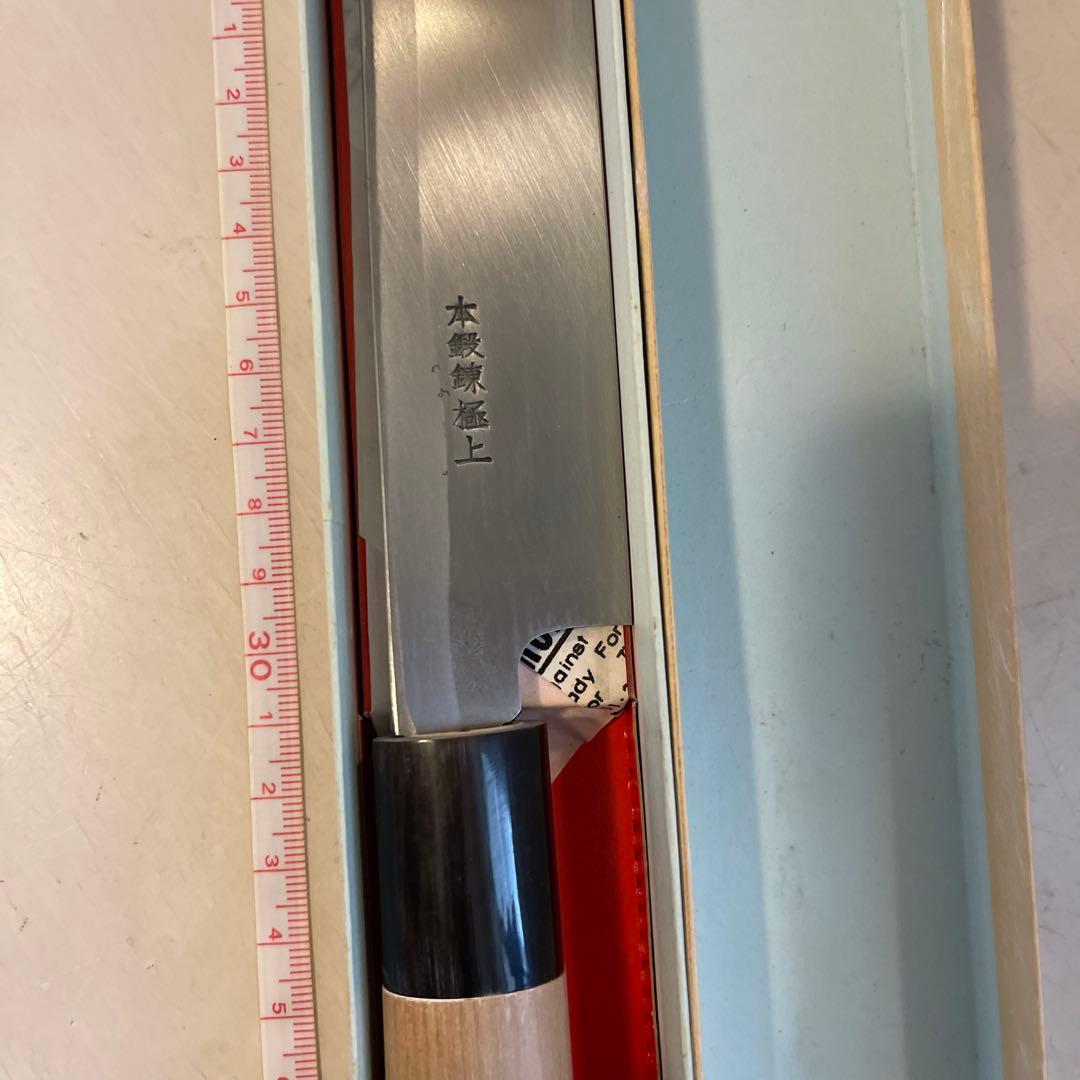柳刃包丁 約30cm 一尺 左利き用　刺身包丁 本霞極上　白紙一号鋼