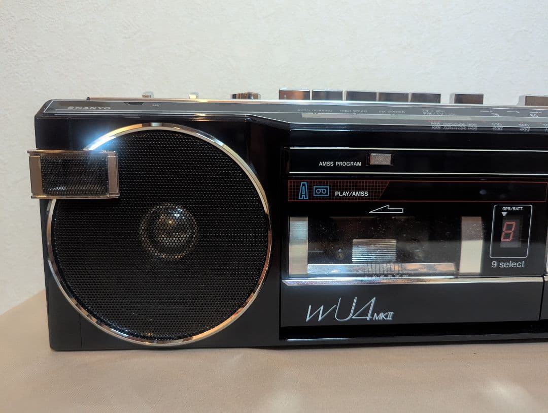 SANYO MR-WU4 MKⅢ ダブルラジカセ ブラック 昭和レトロ
