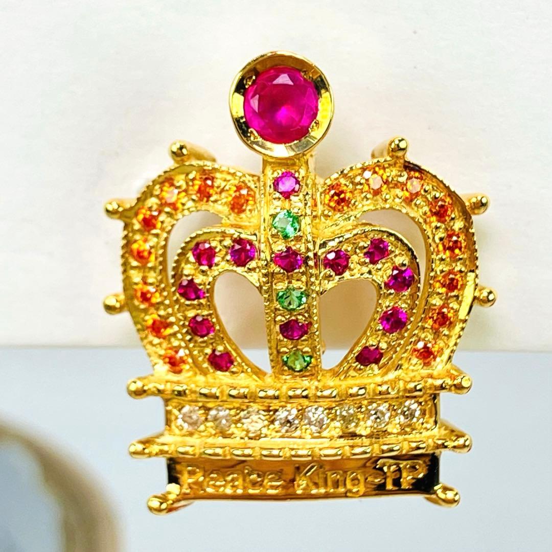 クリスティーナハン 「Peace King-TP」 K18 ダイヤ付王冠ブローチ