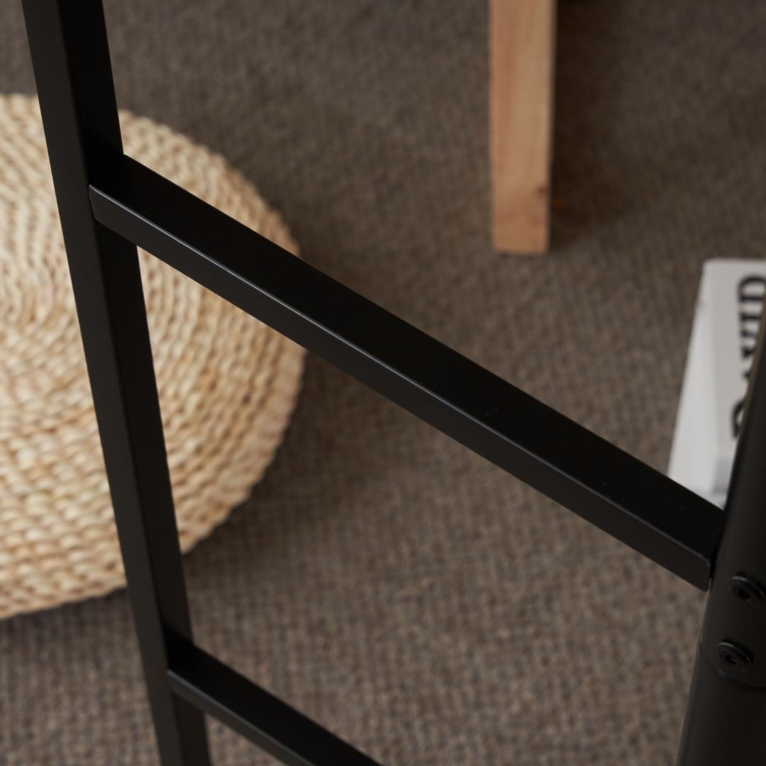 【新作】【ブラック】ロフトベッド パイプベッド シングル ベッド デスク付