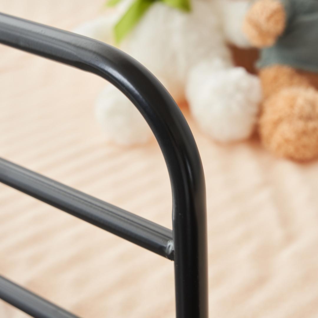 【新作】【ブラック】ロフトベッド パイプベッド シングル ベッド デスク付