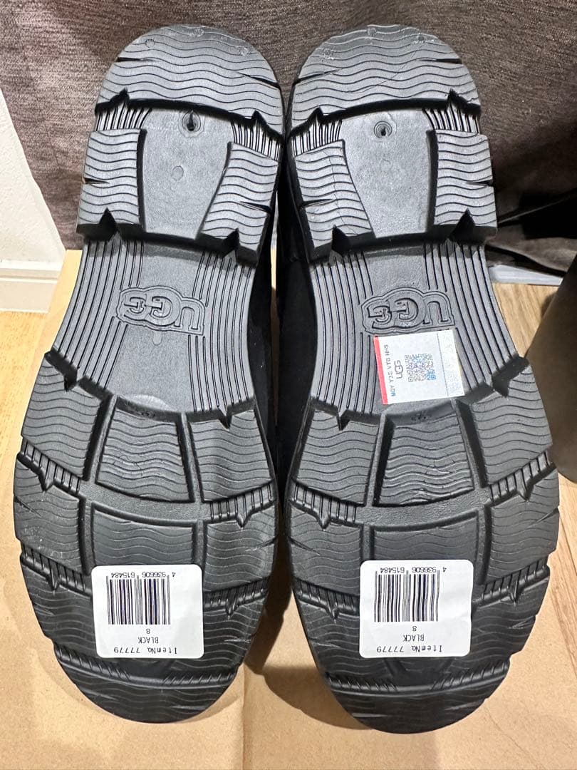 UGG ブラック レインサイドゴアショートブーツ 25cm