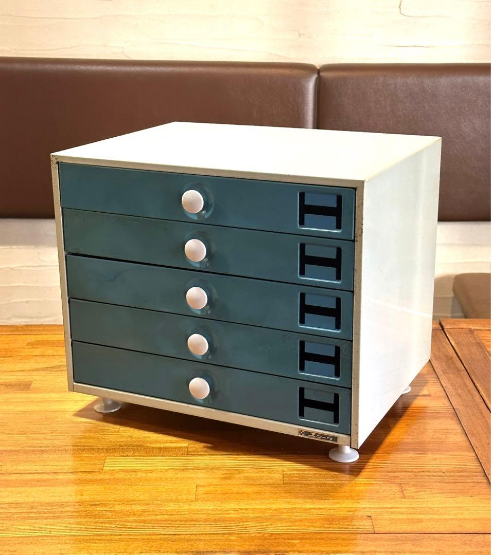 レトロポップ　スチールキャビネット　レターケース　引き出し　脚付き　書類棚