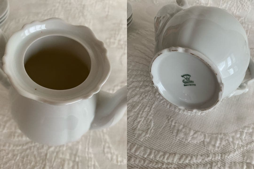 フランス・オランダ・ドイツアンティーク /ビンテージレリーフ白磁陶器6点set