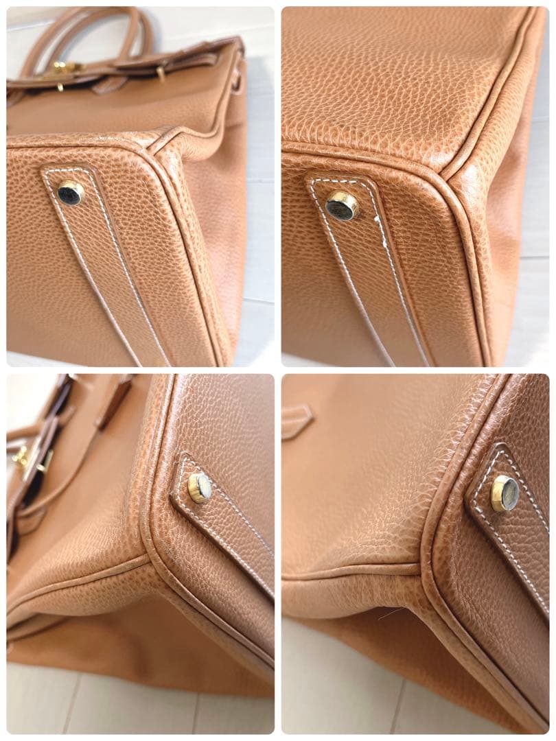 美品　EPONINE エポニーヌ　バック　レザー　カデナ　南京錠　キャメル　A4