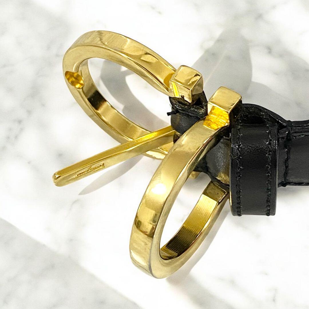 ✨美品✨フェラガモ ガンチーニ バックル ブラック ゴールド金具 箱あり