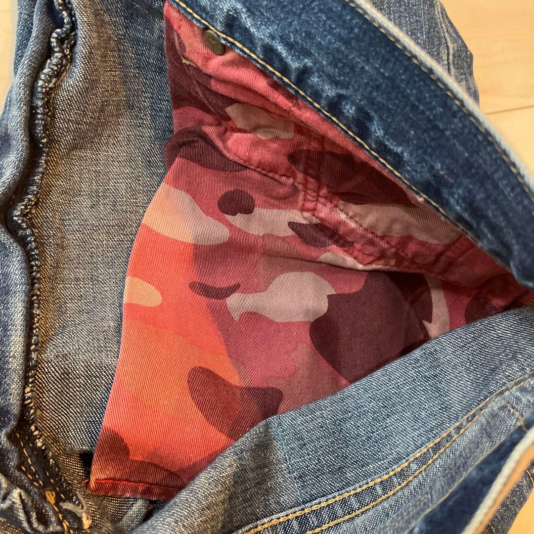 APE デザインデニムパンツ 顔プリント