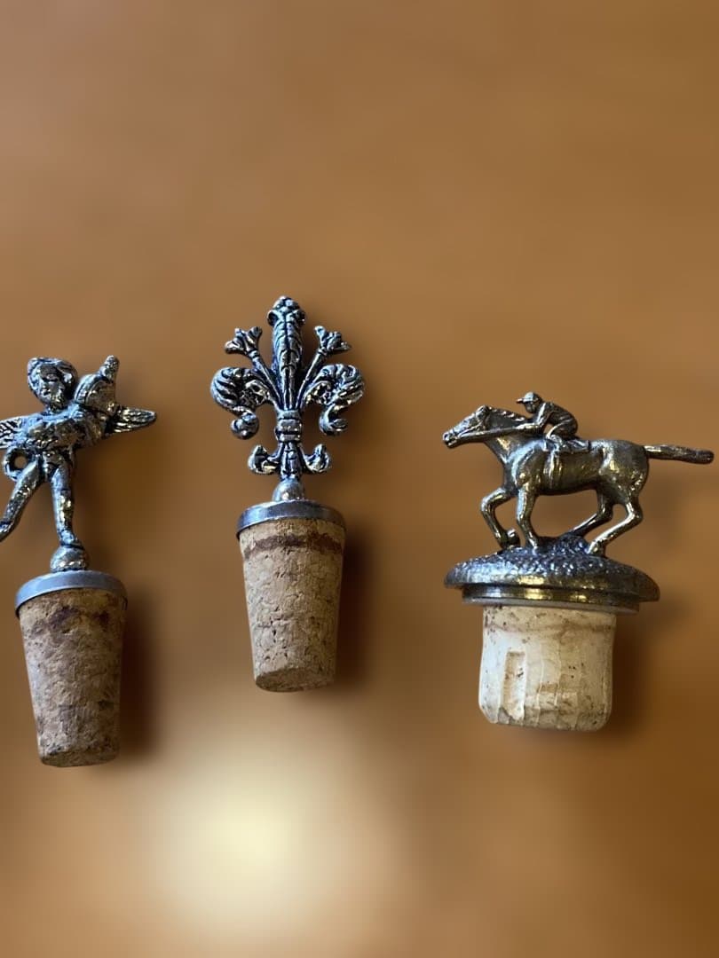 【希少★海外購入】装飾ワイン栓 5点セット 金属細工 ボトルストッパー