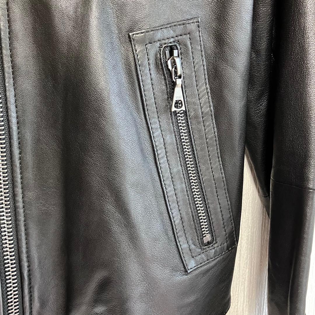 【美品】現行ロゴ　Theory ラムレザー　シングル　ライダースジャケット