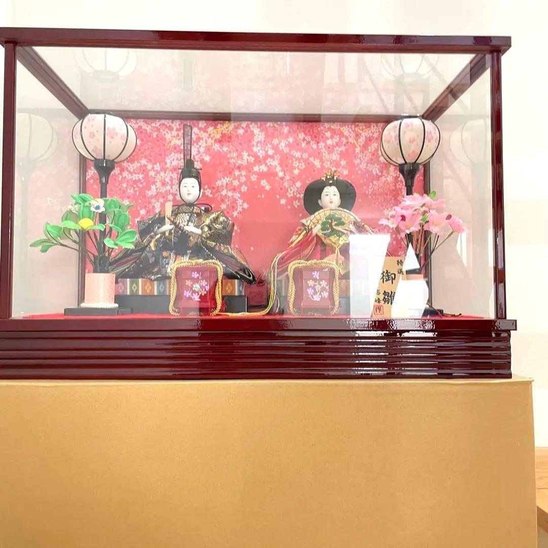 【美品】雛人形 ガラスケース付き　ライト付きます⭐︎