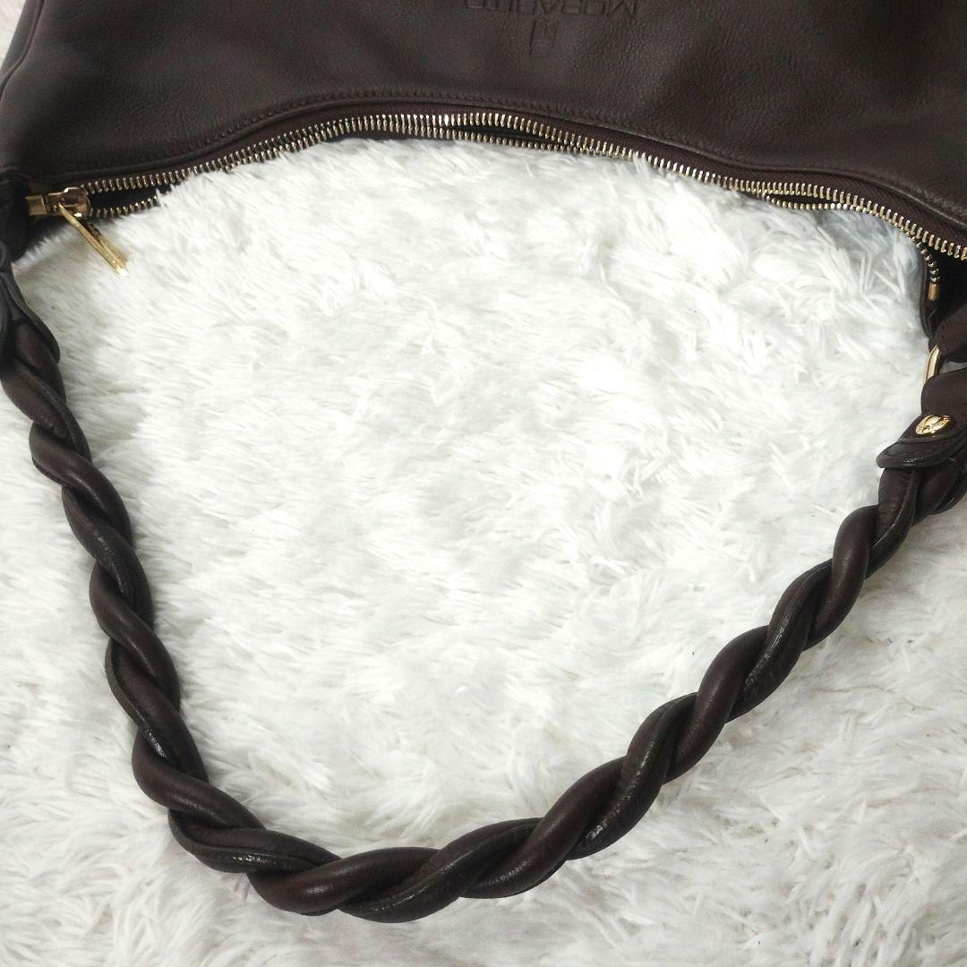 【美品】モラビト　MORABITO　ホーボー　ショルダーバッグ　金具　ブラウン