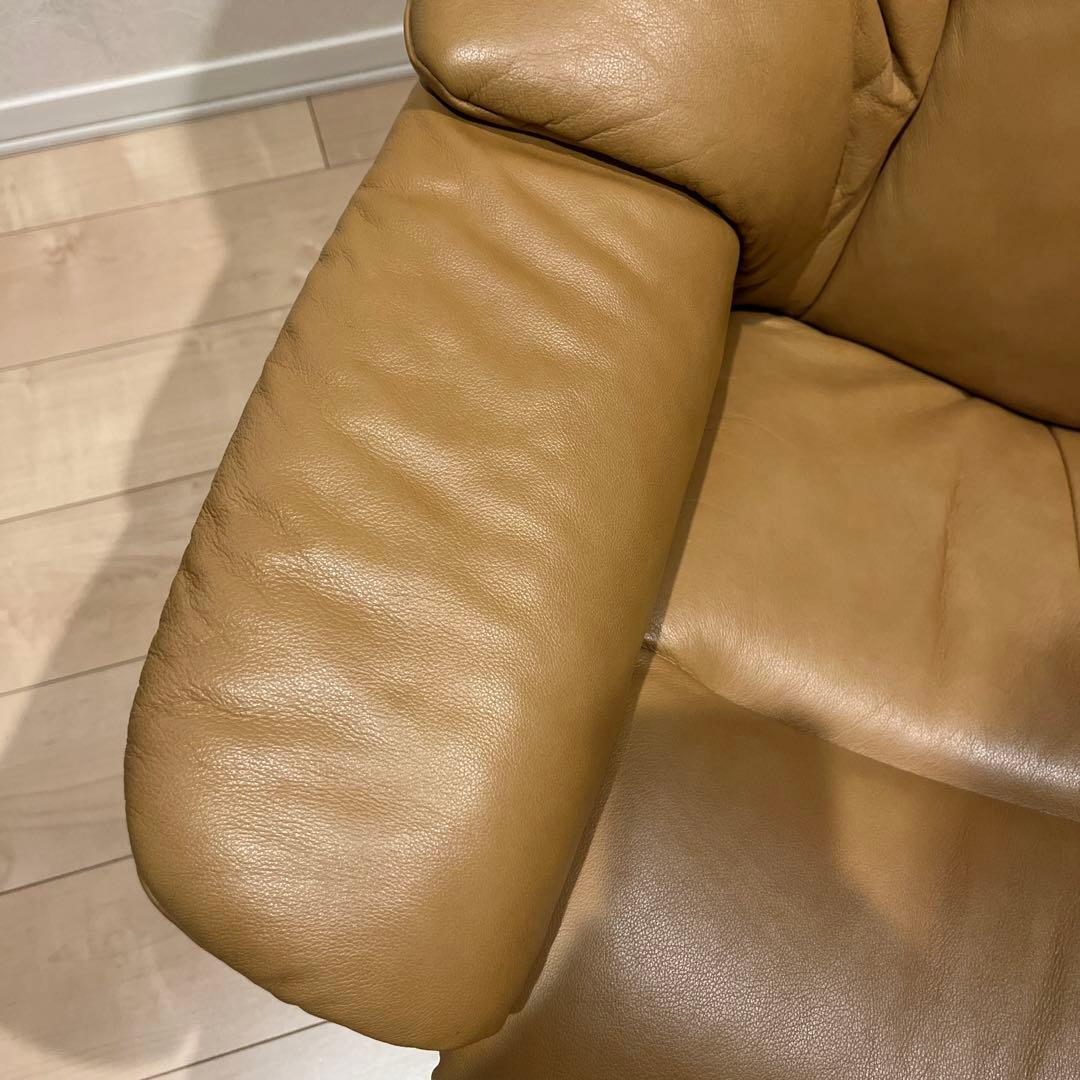 エコーネス　ハイバックチェア　ストレスレスチェア　オットマン　レザー　レノ