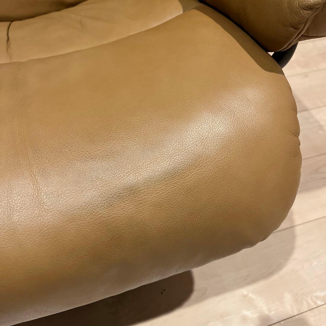 エコーネス　ハイバックチェア　ストレスレスチェア　オットマン　レザー　レノ