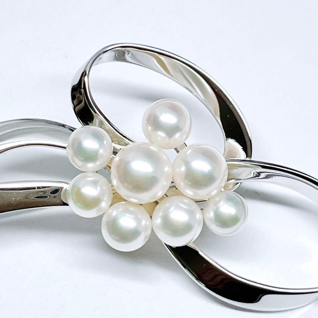 【未使用品】✨MIKIMOTO ミキモト パール　ブローチ　リボン　フラワー