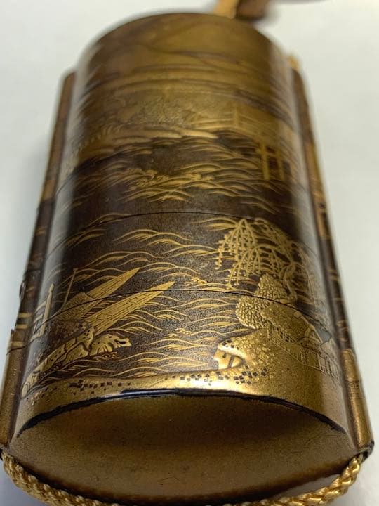 ビンテージ　梨地蒔絵　江戸時代　名人　印籠　超珍品根付　美術館級　一流希少品