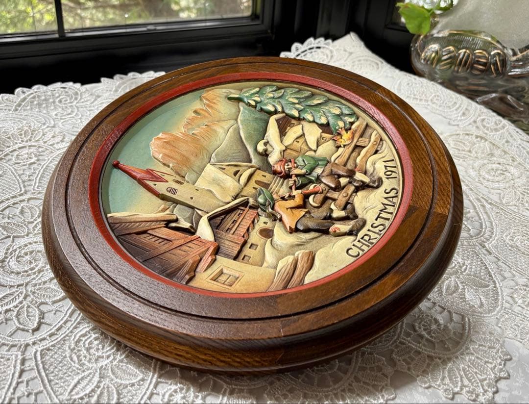 アンリ人形 ANRI 壁掛け　1971年　大判【クリスマスプレート】