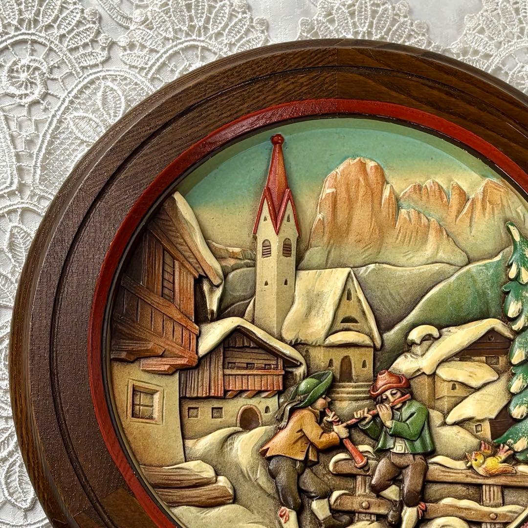 アンリ人形 ANRI 壁掛け　1971年　大判【クリスマスプレート】