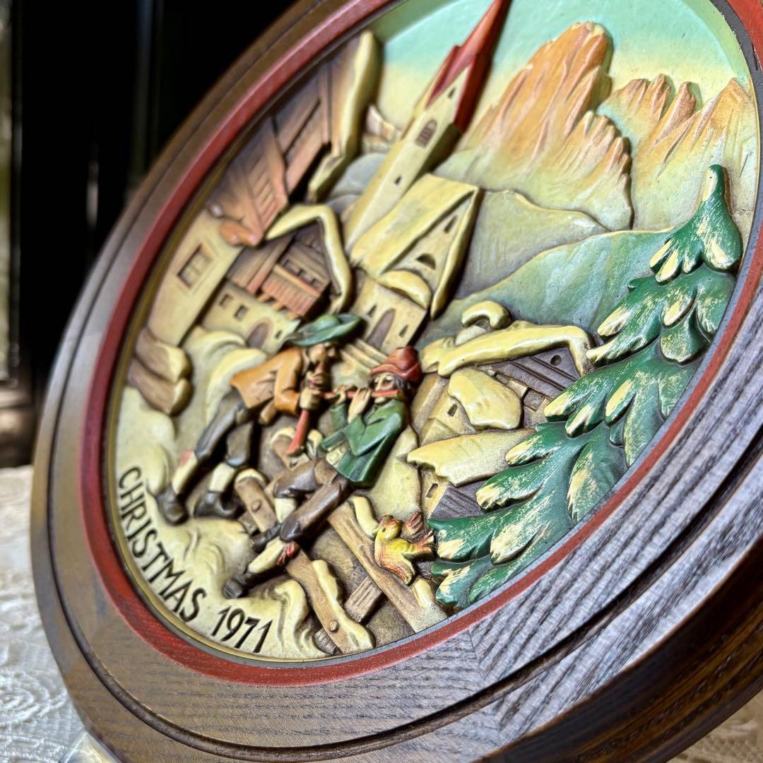 アンリ人形 ANRI 壁掛け　1971年　大判【クリスマスプレート】