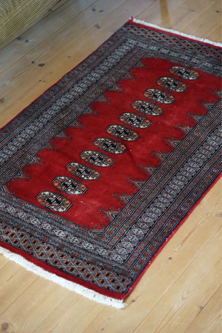 【小さめ】　トライバルラグ　ペルシャ　絨毯　ビンテージ