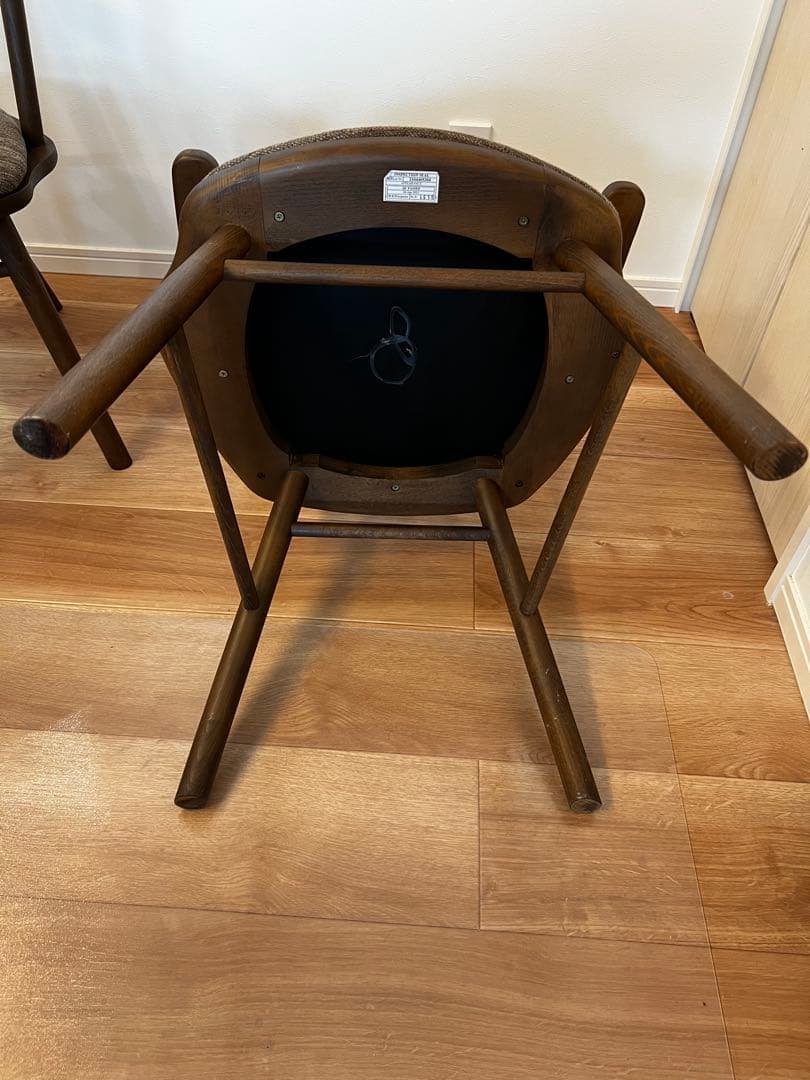 【手渡し限定（愛知県）】ダイニングチェア 2脚セット ダークブラウン