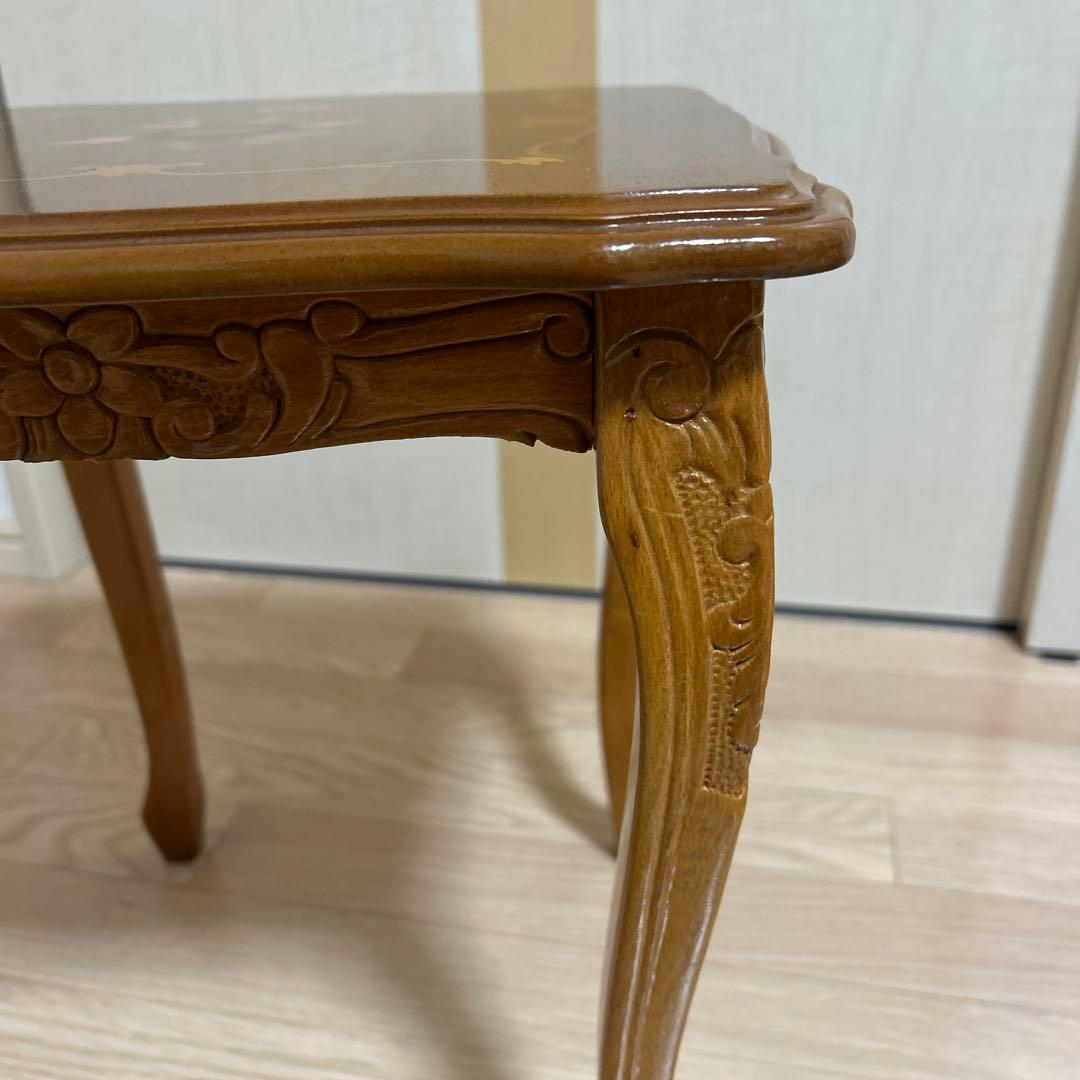 美品✨イタリア製　サイドテーブル　象嵌細工　猫脚　ネストテーブル　アンティーク