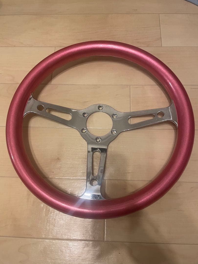 ステアリング/ピンク/35cm/ハンドル/カスタム/車/旧車/レトロ/整備