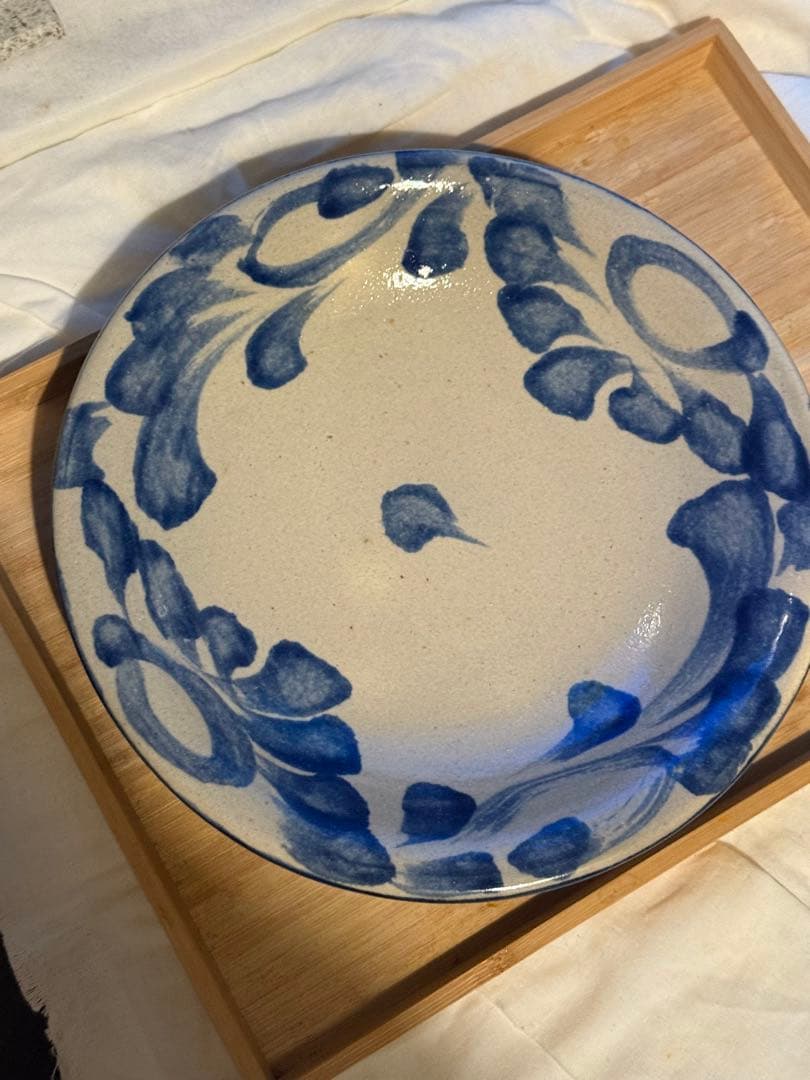 『新品未使用』やちむん　沖縄　読谷山窯　北窯　松田米司　8寸皿　大皿