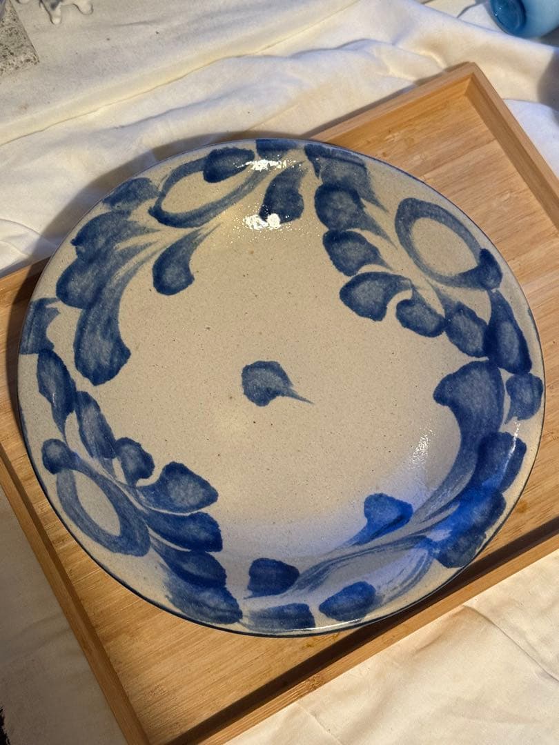 『新品未使用』やちむん　沖縄　読谷山窯　北窯　松田米司　8寸皿　大皿