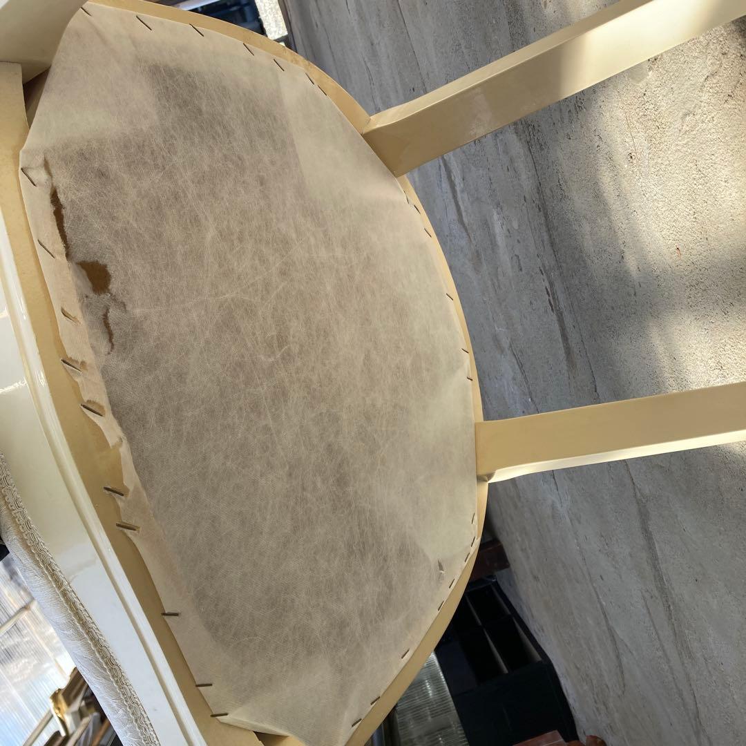 P*A様 白家具 猫脚 ダイニングチェア 布張り アンティーク調 B