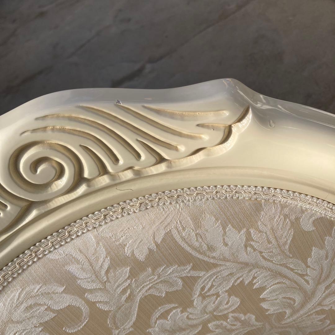 P*A様 白家具 猫脚 ダイニングチェア 布張り アンティーク調 B