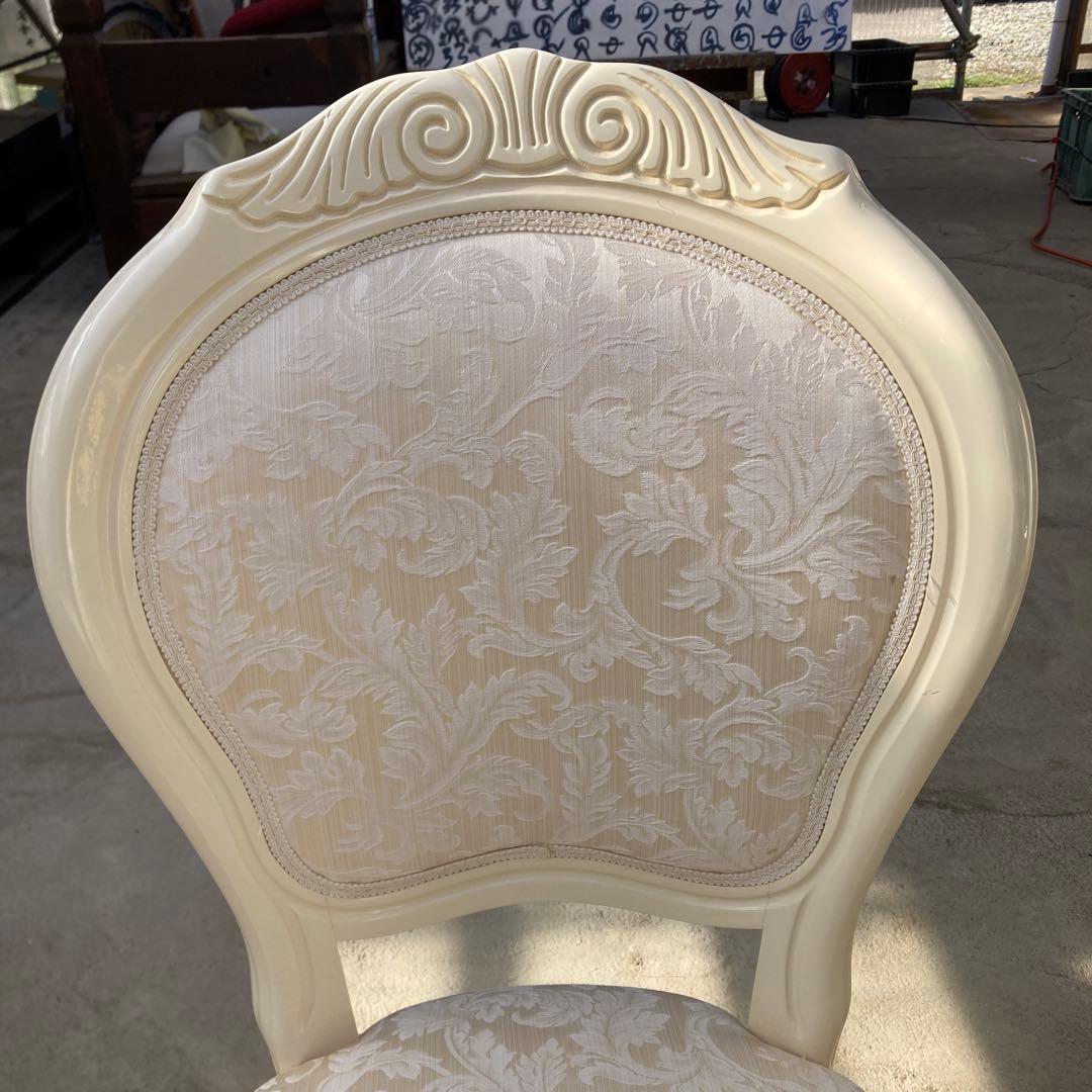 P*A様 白家具 猫脚 ダイニングチェア 布張り アンティーク調 B