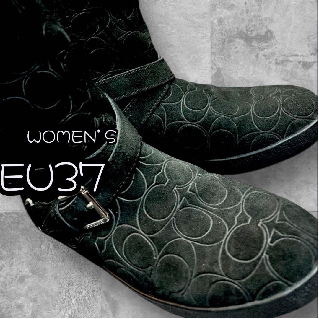 COACH シグネチャー スエード ロングブーツ ワークブーツ ムートンブーツ