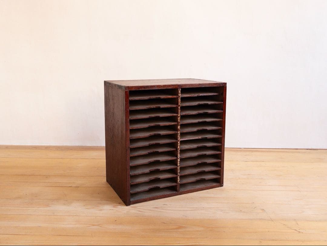 書類棚　レターケース　収納棚　木製　高さ50㎝　古道具　古家具　アンティーク