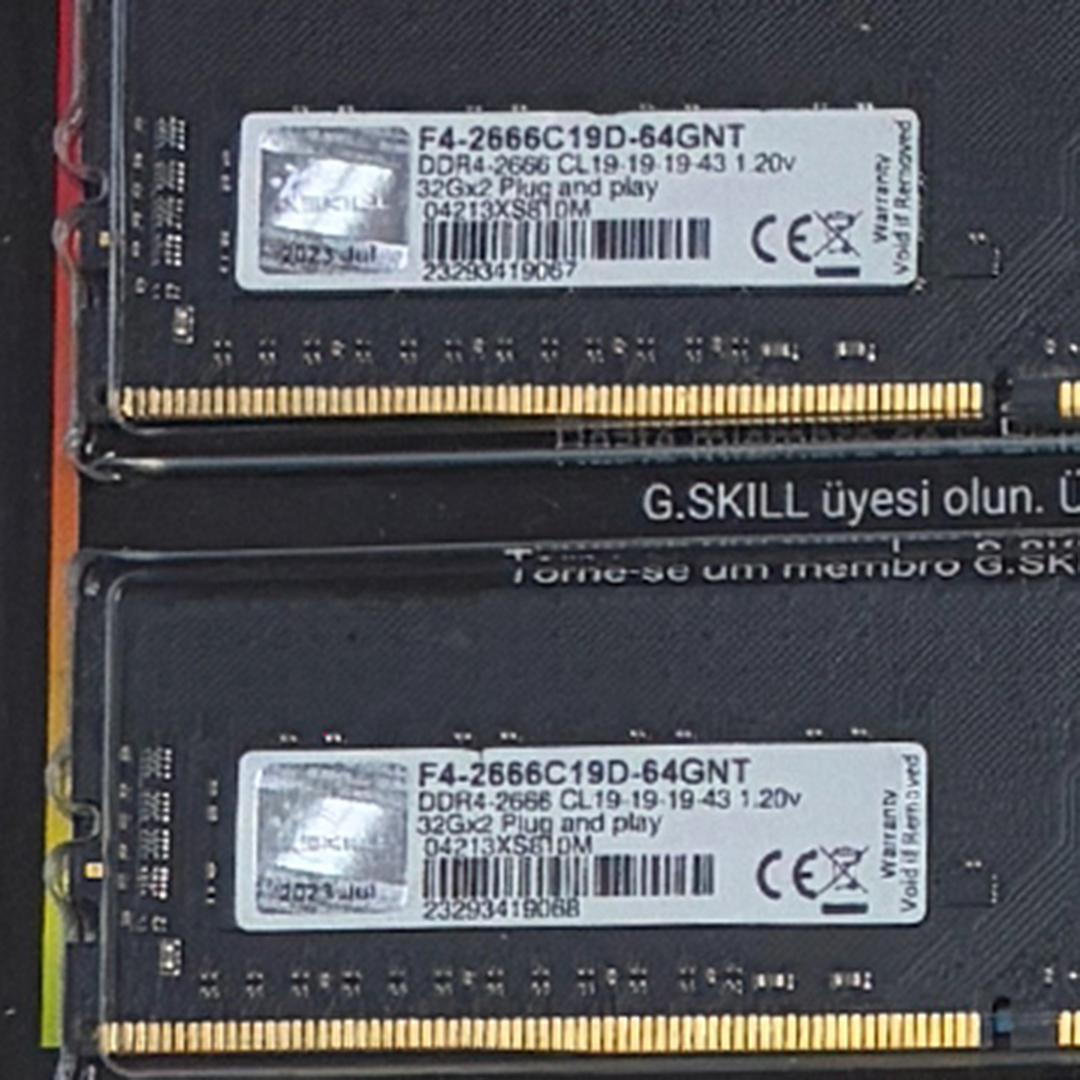 G.Skill F4-2666C19D-64GNT DDR4メモリ 32GBx2