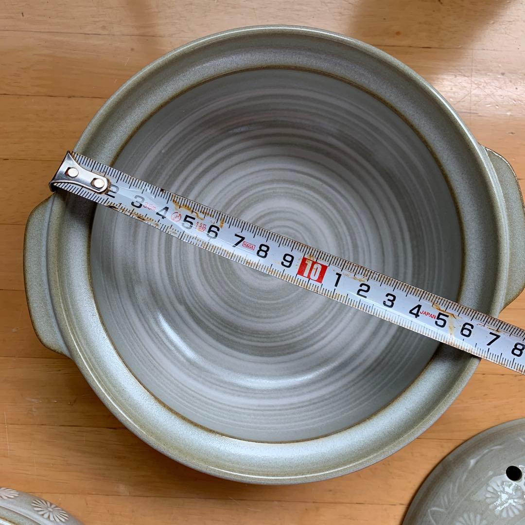 萬古焼 銀峯三島土鍋5.5号6点 新品