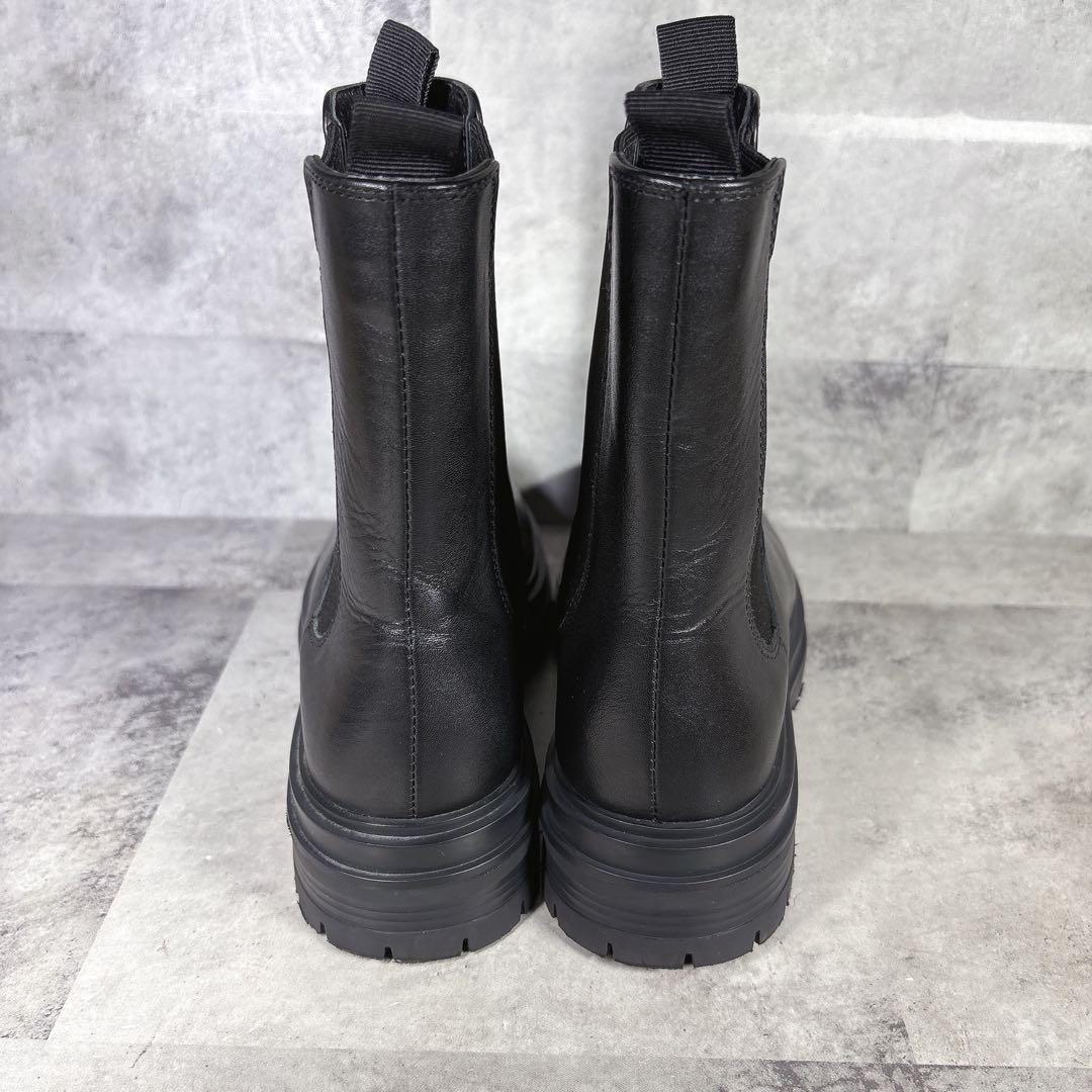 未使用級 トニービアンコ サイドゴアブーツ 23 トラックソール 厚底 本革