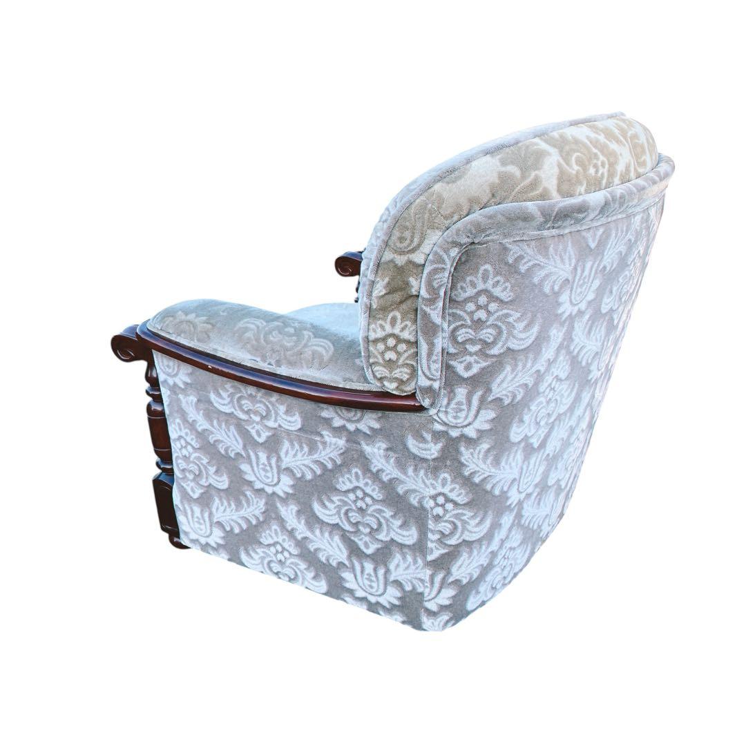 金華山 花柄ベロア　カリモク　ソファ　1人掛け　ヴィンテージ　レトロ