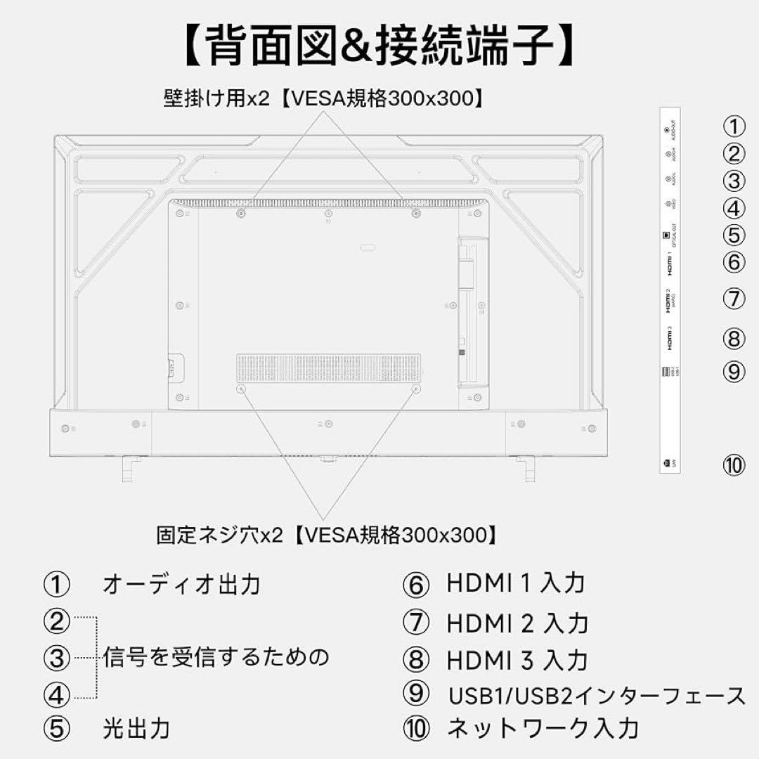 FPDチューナーレステレビ43V型 4K Google TV