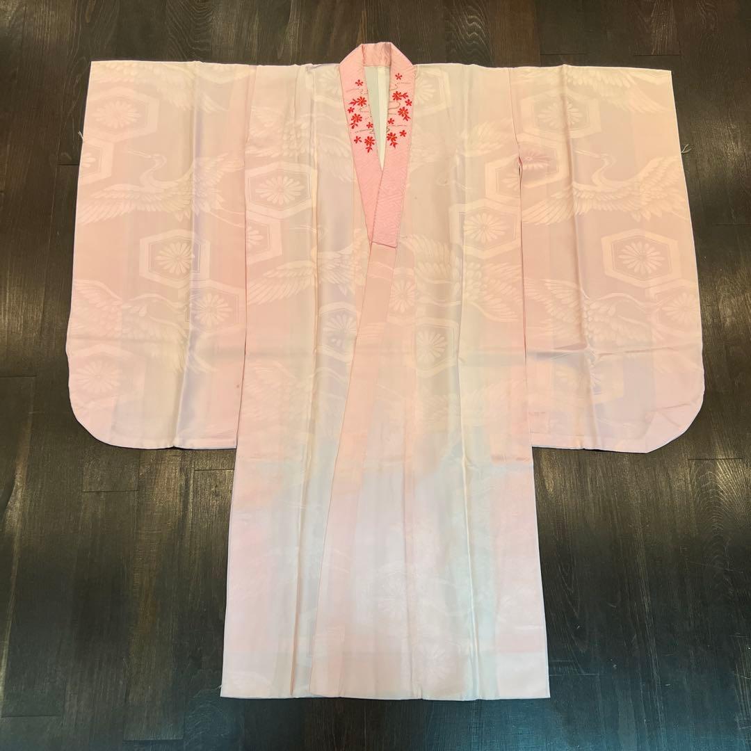 アンティーク 七五三 105cm前後 着物 作り帯 小物一式 フルセット 鼓 赤