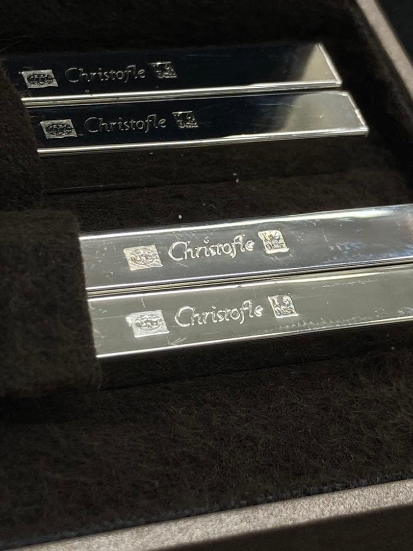 【美品】Christofle クリストフル 高級箸セット 2膳 白ホワイト