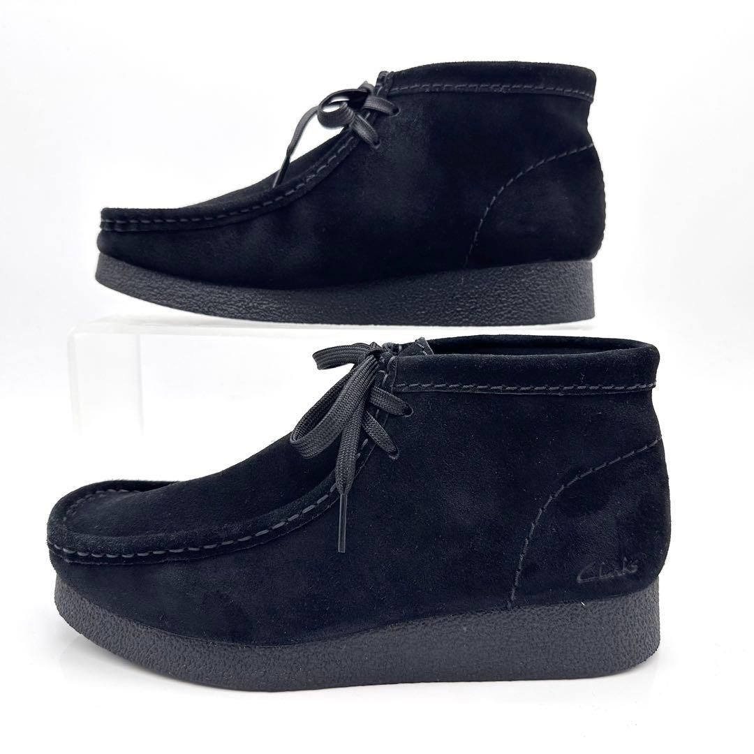 【美品】クラークス ワラビー ブーツ ブラック スエード デザート 23.5