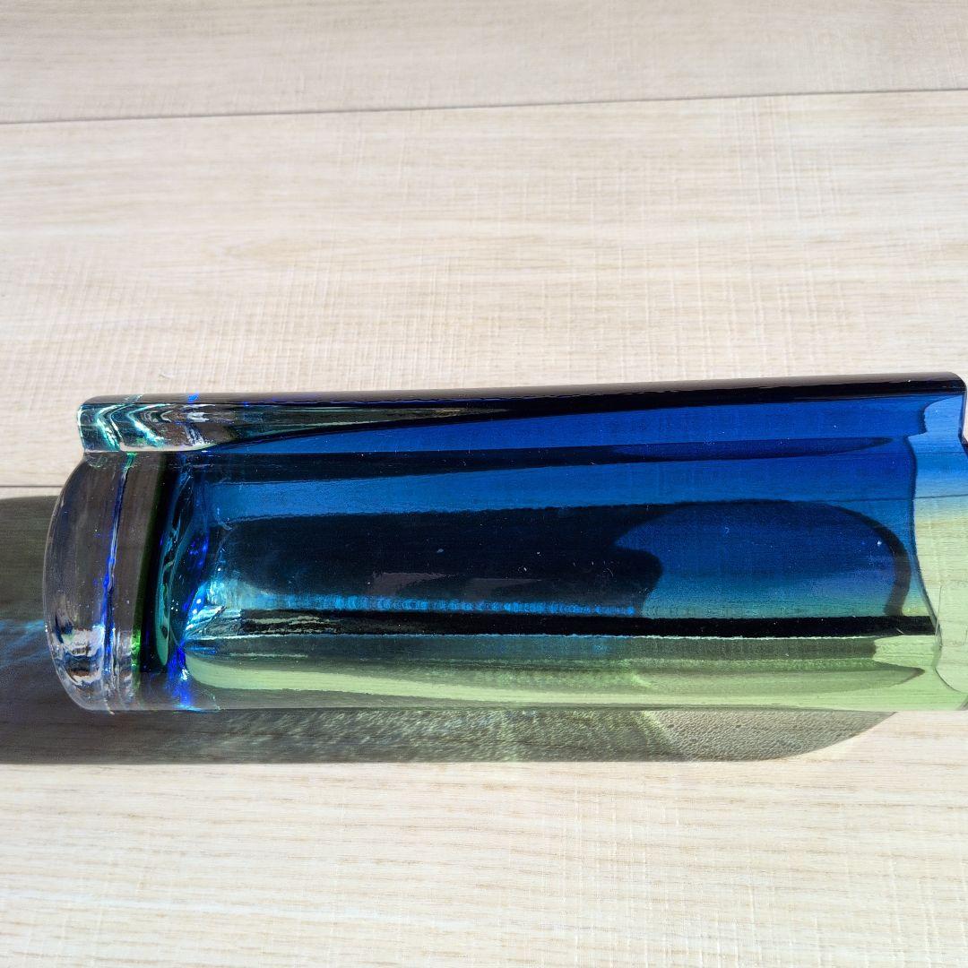 青緑グラデーション ガラス花瓶