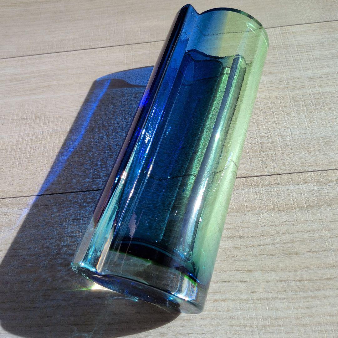 青緑グラデーション ガラス花瓶