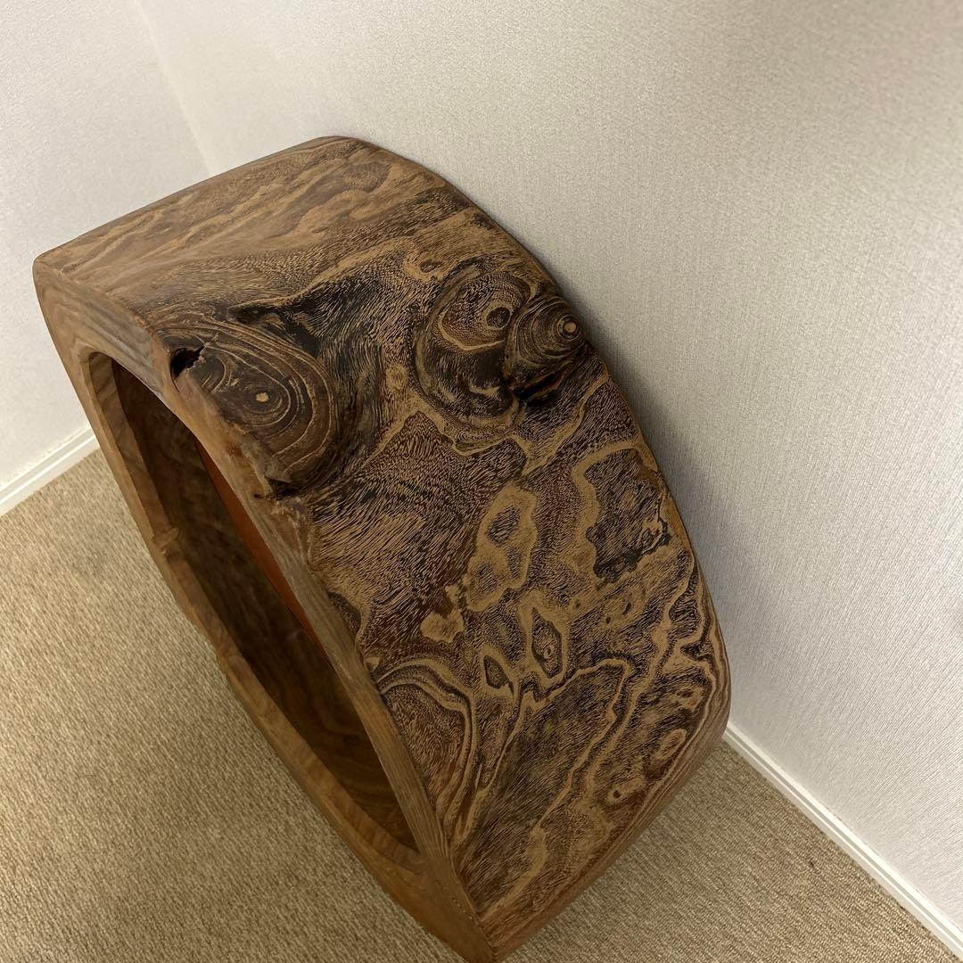 屋久杉をくり抜いたテーブル 丸火鉢