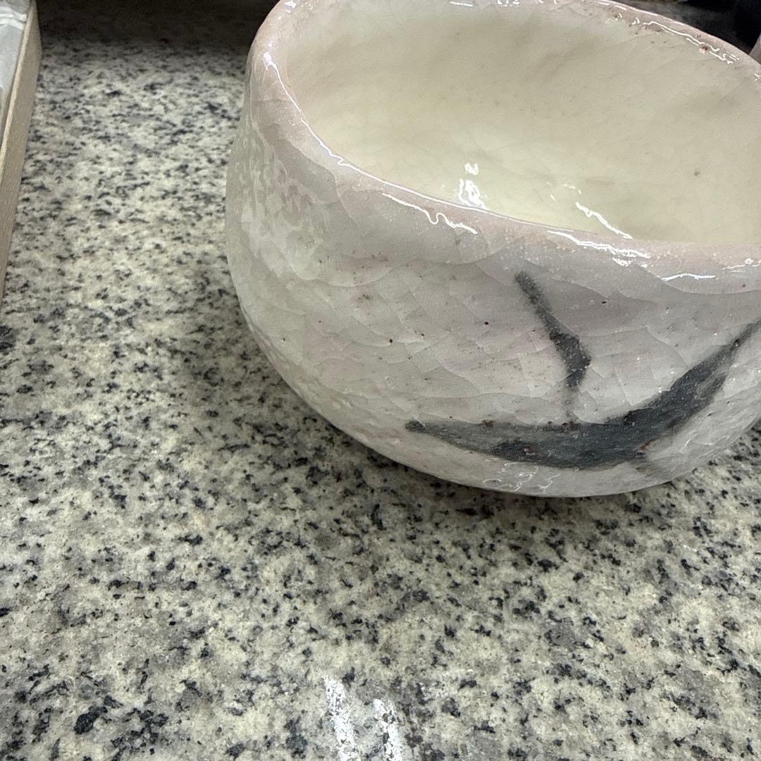 陶器製茶碗 抹茶茶碗 鶴 工芸品 美術品 2つセット 茶道具 小物 格安