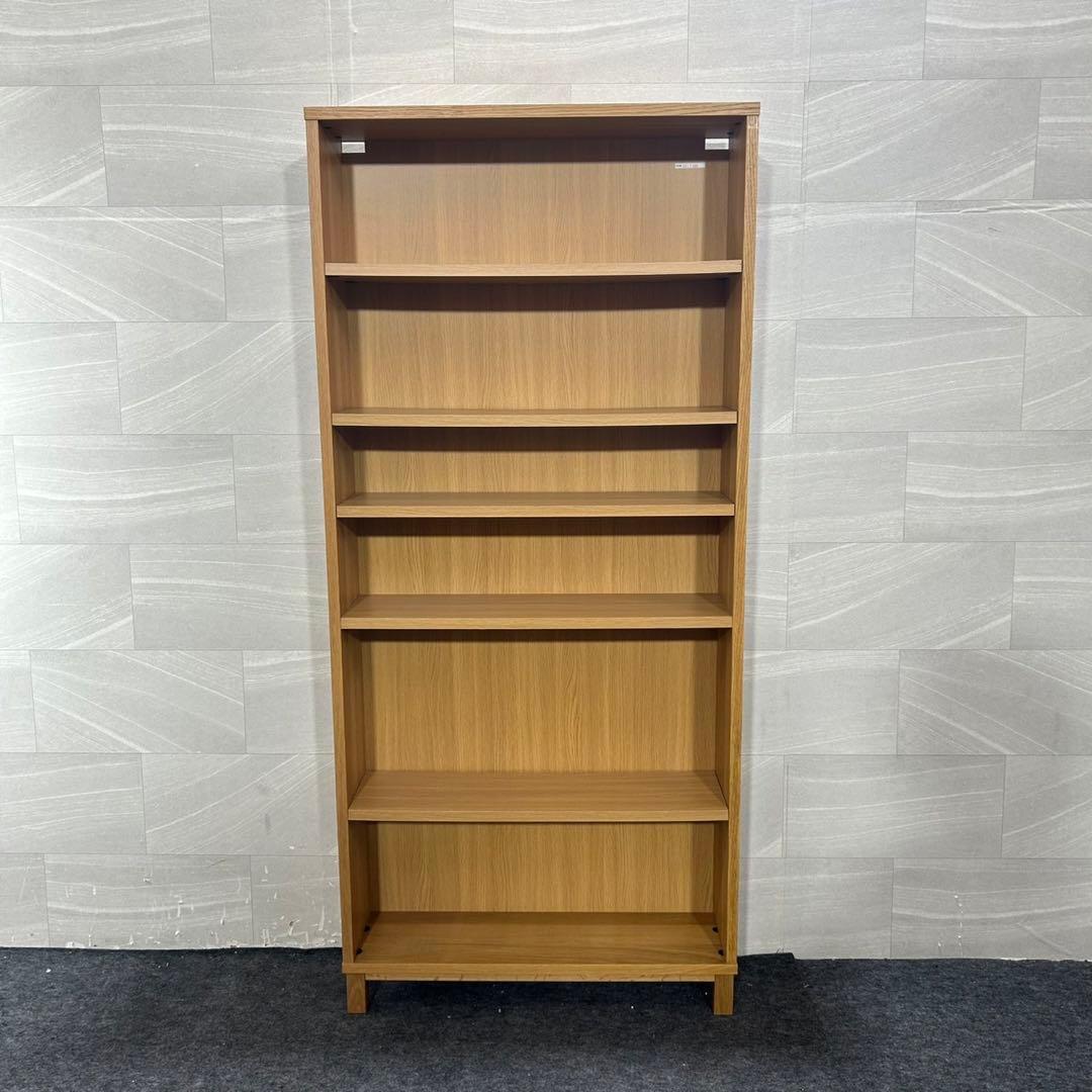 無印 オーク材薄型ラック ワイド大 奥行22cm 本棚 幅80cm d3769