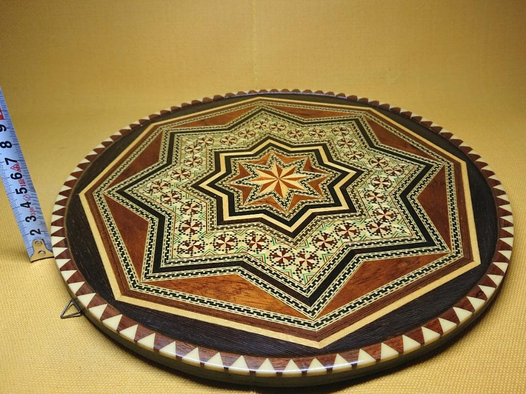 【美品】飾皿　寄木細工　ヨーロッパ　置物　インテリア　工芸品　美術品　A2996