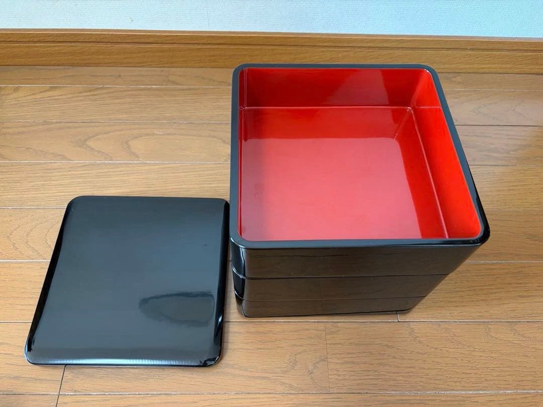 美品　本漆　3段重箱